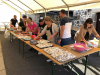 Pizzas en préparation